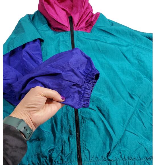 Norm Thompson | Vintage Color Block Wind Breaker-Work Out Jacket | Size M - Picture 4 of 9